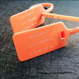 Orange off white zip tie